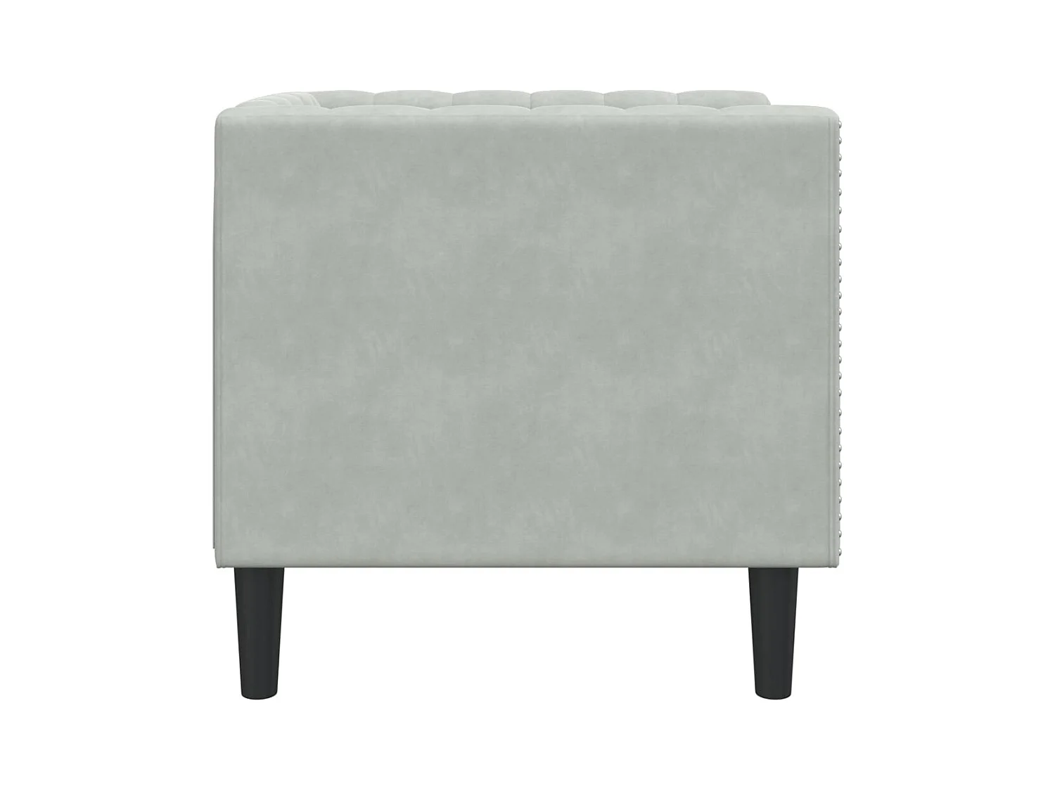 Fauteuil salon | Chaise Confortable | Fauteuil Chesterfield gris clair velours