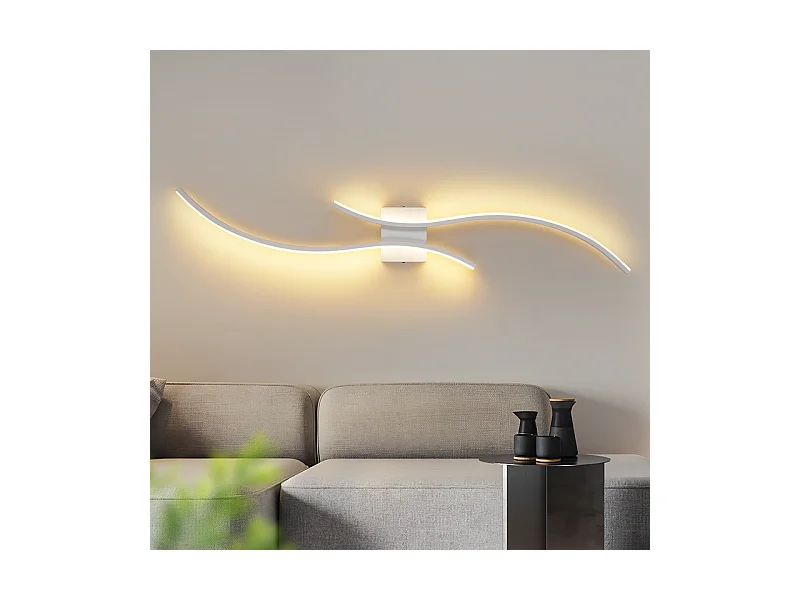 NETTLIFE LED-wandlamp voor binnen - 14W hallamp 100CM witte traplamp modern golfdesign 3000K