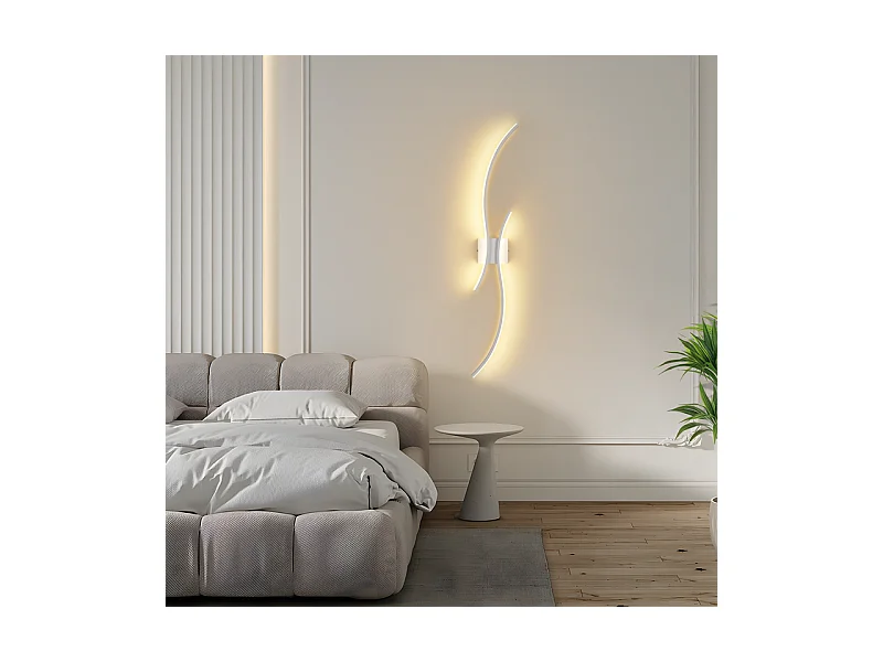 NETTLIFE LED-wandlamp voor binnen - 14W hallamp 100CM witte traplamp modern golfdesign 3000K