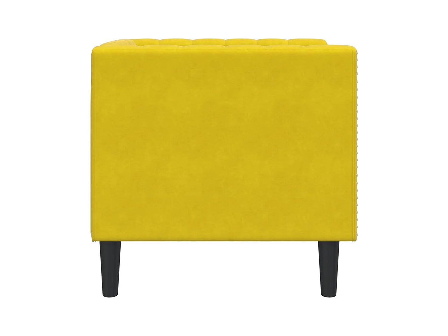 Fauteuil salon | Chaise Confortable | Fauteuil Chesterfield jaune velours