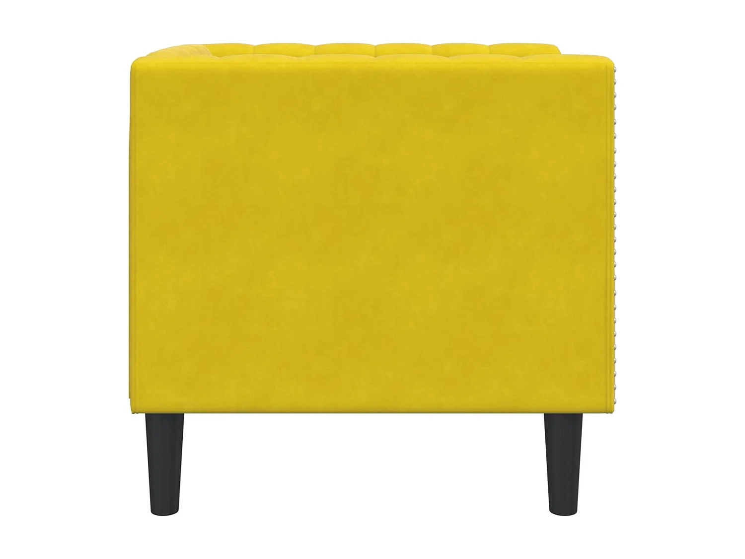 Fauteuil salon | Chaise Confortable | Fauteuil Chesterfield jaune velours