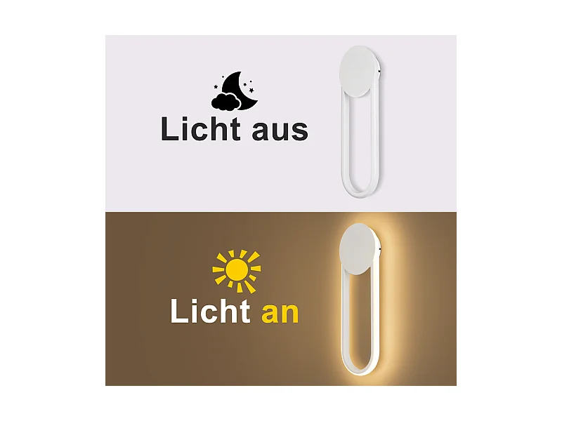 NETTLIFE Applique murale LED d'intérieur - Lampe d'escalier 12W 41cm Lampe de couloir blanche Design moderne 3000K