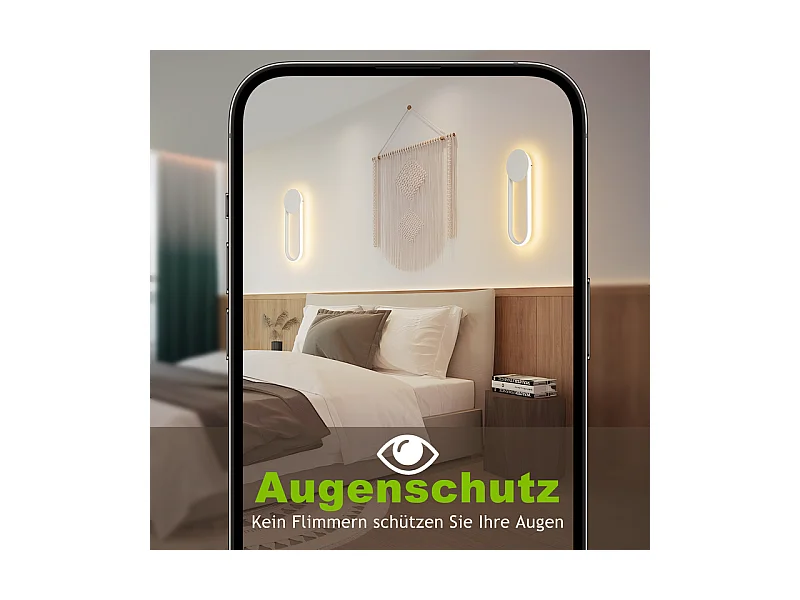 NETTLIFE Applique murale LED d'intérieur - Lampe d'escalier 12W 41cm Lampe de couloir blanche Design moderne 3000K