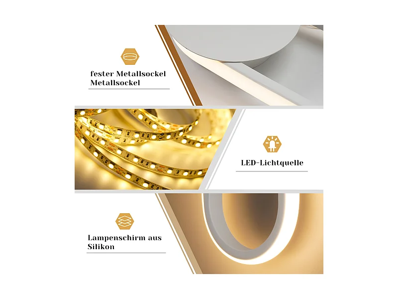 NETTLIFE Applique murale LED d'intérieur - Lampe d'escalier 12W 41cm Lampe de couloir blanche Design moderne 3000K