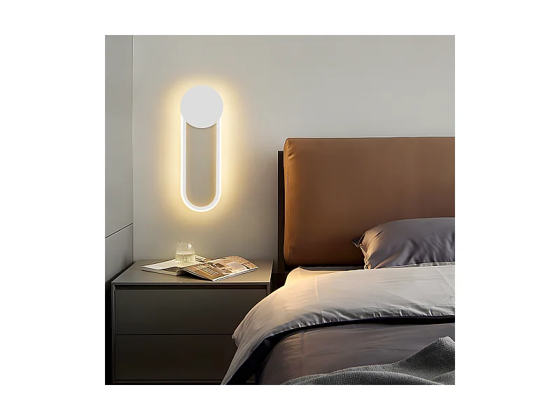NETTLIFE Applique murale LED d'intérieur - Lampe d'escalier 12W 41cm Lampe de couloir blanche Design moderne 3000K