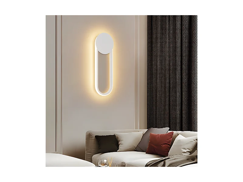 NETTLIFE Applique murale LED d'intérieur - Lampe d'escalier 12W 41cm Lampe de couloir blanche Design moderne 3000K