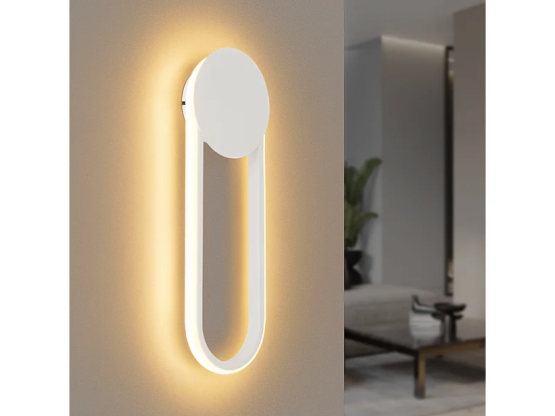 NETTLIFE Applique murale LED d'intérieur - Lampe d'escalier 12W 41cm Lampe de couloir blanche Design moderne 3000K