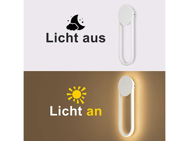 NETTLIFE Applique murale LED d'intérieur - Lampe d'escalier 12W 41cm Lampe de couloir blanche Design moderne 3000K