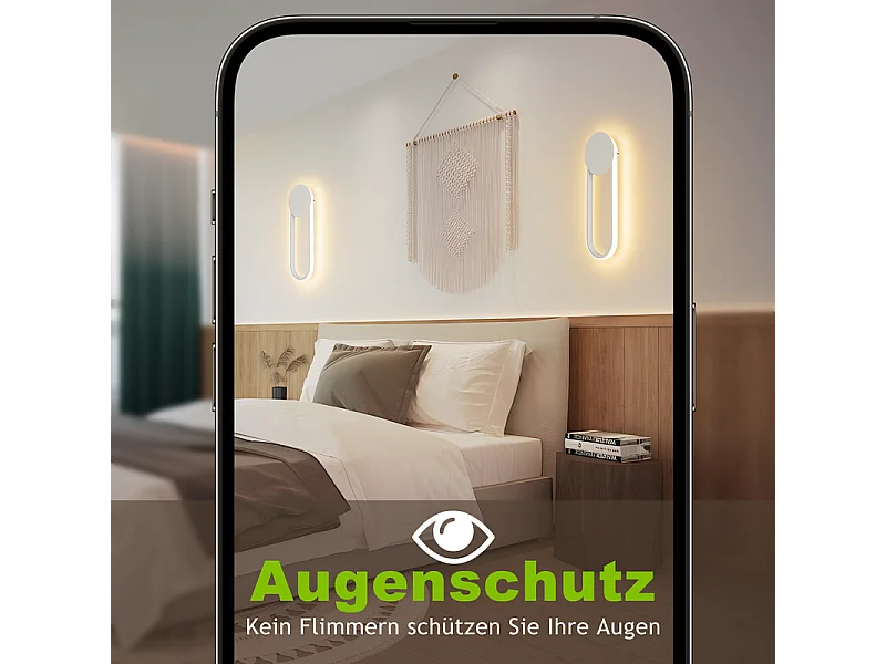 NETTLIFE Applique murale LED d'intérieur - Lampe d'escalier 12W 41cm Lampe de couloir blanche Design moderne 3000K