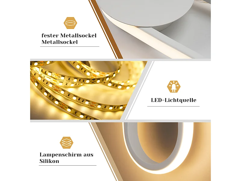 NETTLIFE Applique murale LED d'intérieur - Lampe d'escalier 12W 41cm Lampe de couloir blanche Design moderne 3000K