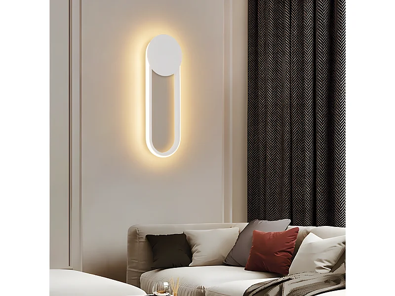 NETTLIFE Applique murale LED d'intérieur - Lampe d'escalier 12W 41cm Lampe de couloir blanche Design moderne 3000K