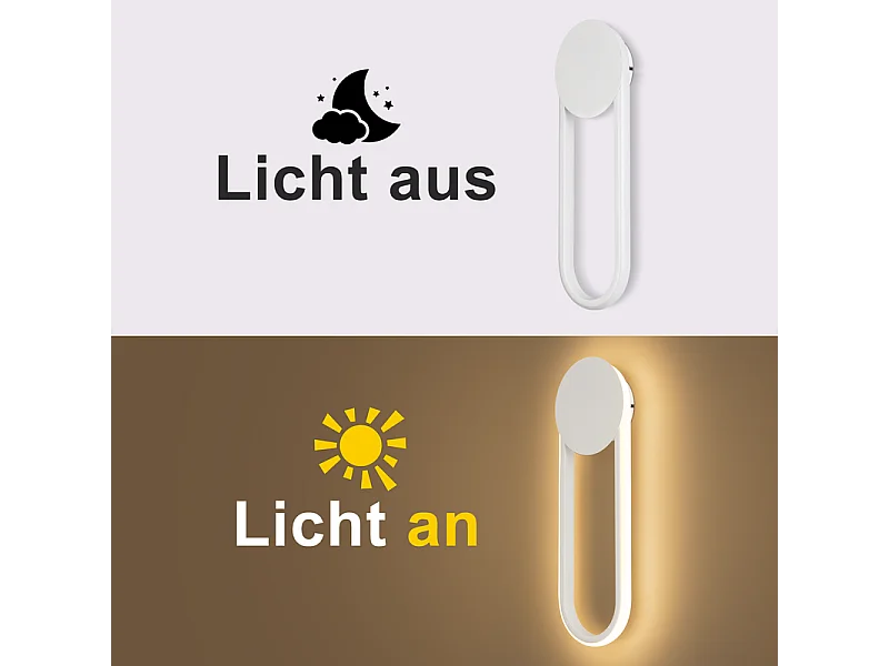 NETTLIFE Applique murale LED d'intérieur - Lampe d'escalier 12W 41cm Lampe de couloir blanche Design moderne 3000K