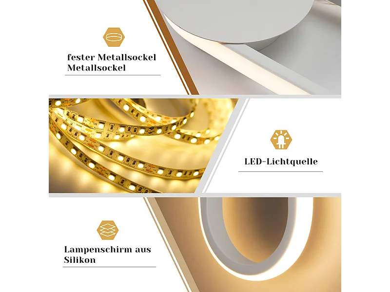 NETTLIFE Applique murale LED d'intérieur - Lampe d'escalier 12W 41cm Lampe de couloir blanche Design moderne 3000K