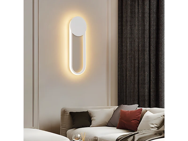 NETTLIFE Applique murale LED d'intérieur - Lampe d'escalier 12W 41cm Lampe de couloir blanche Design moderne 3000K