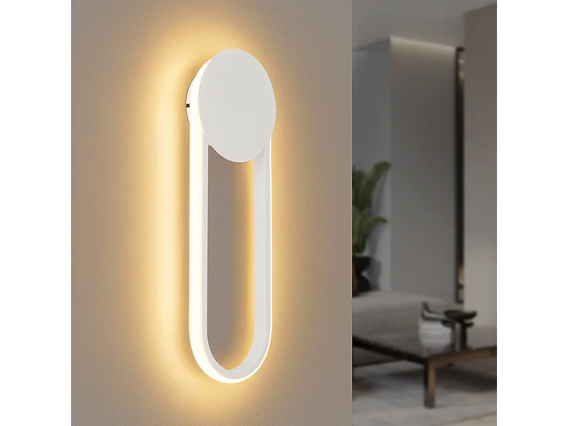 NETTLIFE Applique murale LED d'intérieur - Lampe d'escalier 12W 41cm Lampe de couloir blanche Design moderne 3000K