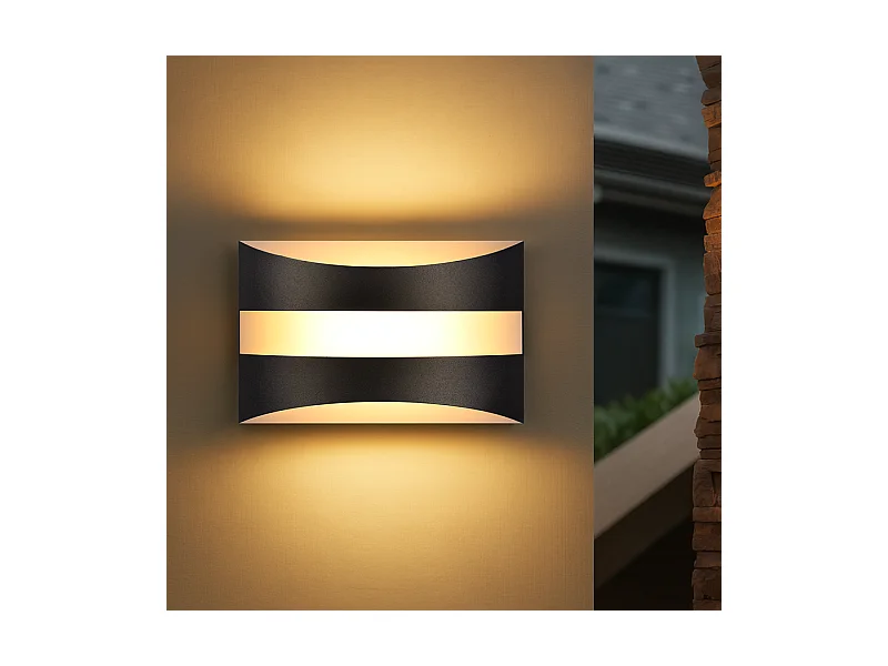 Applique murale LED Nettlife pour intérieur - Éclairage mural noir, éclairage vers le haut et vers le bas, 5W 3 000K, blanc chaud