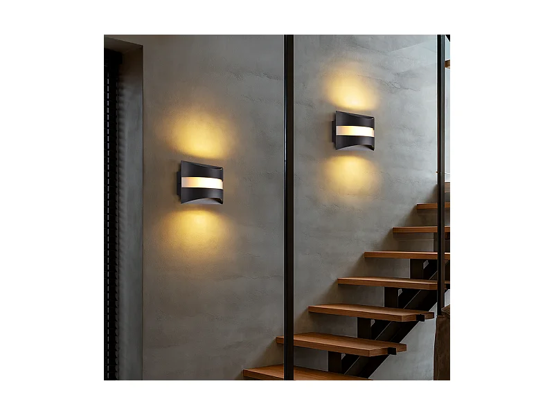 Applique murale LED Nettlife pour intérieur - Éclairage mural noir, éclairage vers le haut et vers le bas, 5W 3 000K, blanc chaud