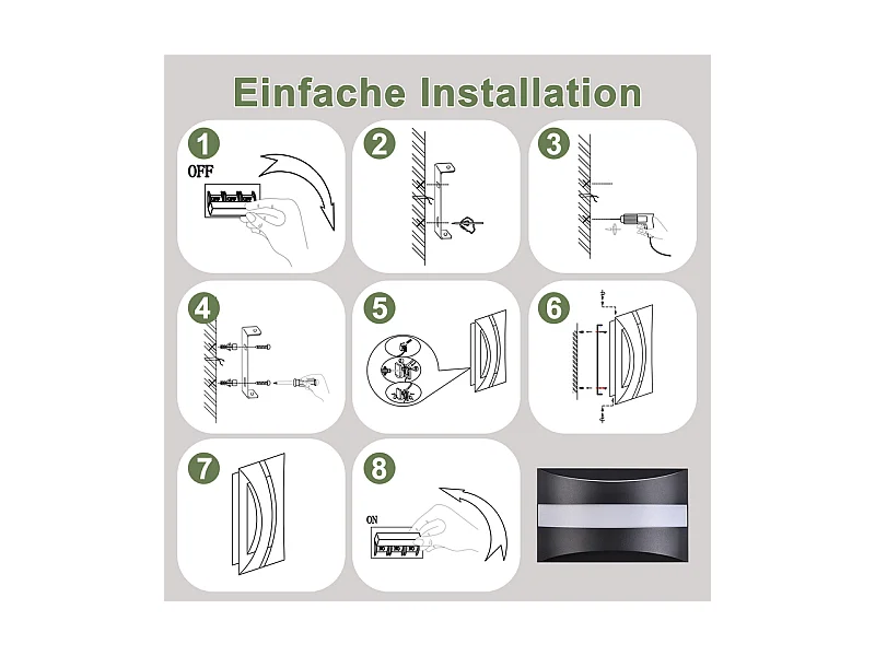 Applique murale LED Nettlife pour intérieur - Éclairage mural noir, éclairage vers le haut et vers le bas, 5W 3 000K, blanc chaud