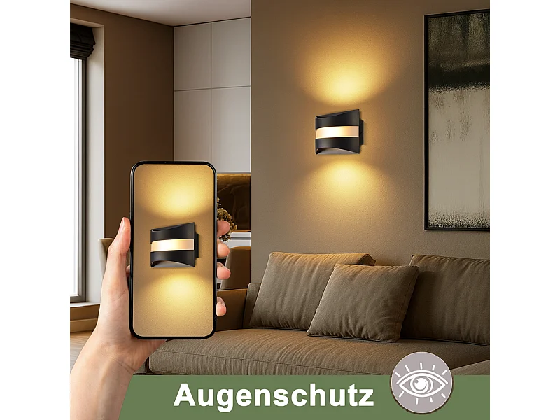 Applique murale LED Nettlife pour intérieur - Éclairage mural noir, éclairage vers le haut et vers le bas, 5W 3 000K, blanc chaud