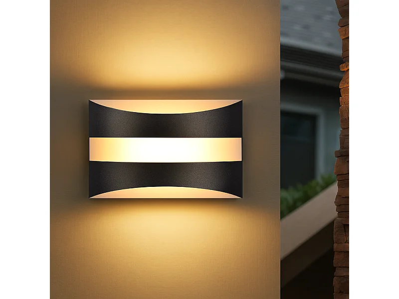 Nettlife LED-Wandleuchte für den Innenbereich – schwarze Wandbeleuchtung, Auf- und Abwärtsbeleuchtung, 5 W, 3000 K, Warmweiß