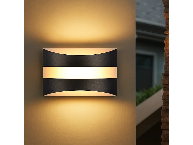 Nettlife LED-Wandleuchte für den Innenbereich – schwarze Wandbeleuchtung, Auf- und Abwärtsbeleuchtung, 5 W, 3000 K, Warmweiß