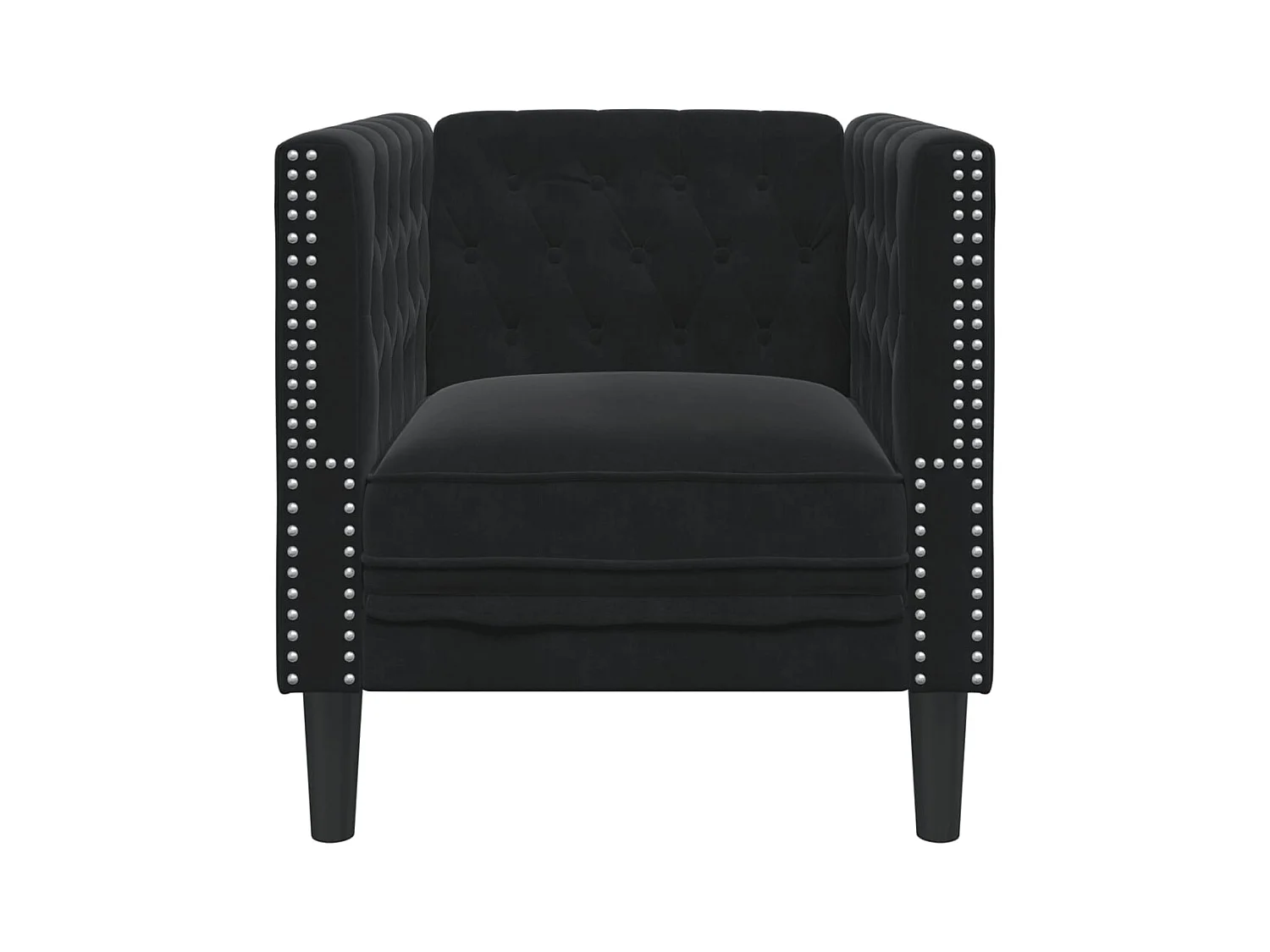 Fauteuil salon | Chaise Confortable | Fauteuil Chesterfield noir velours