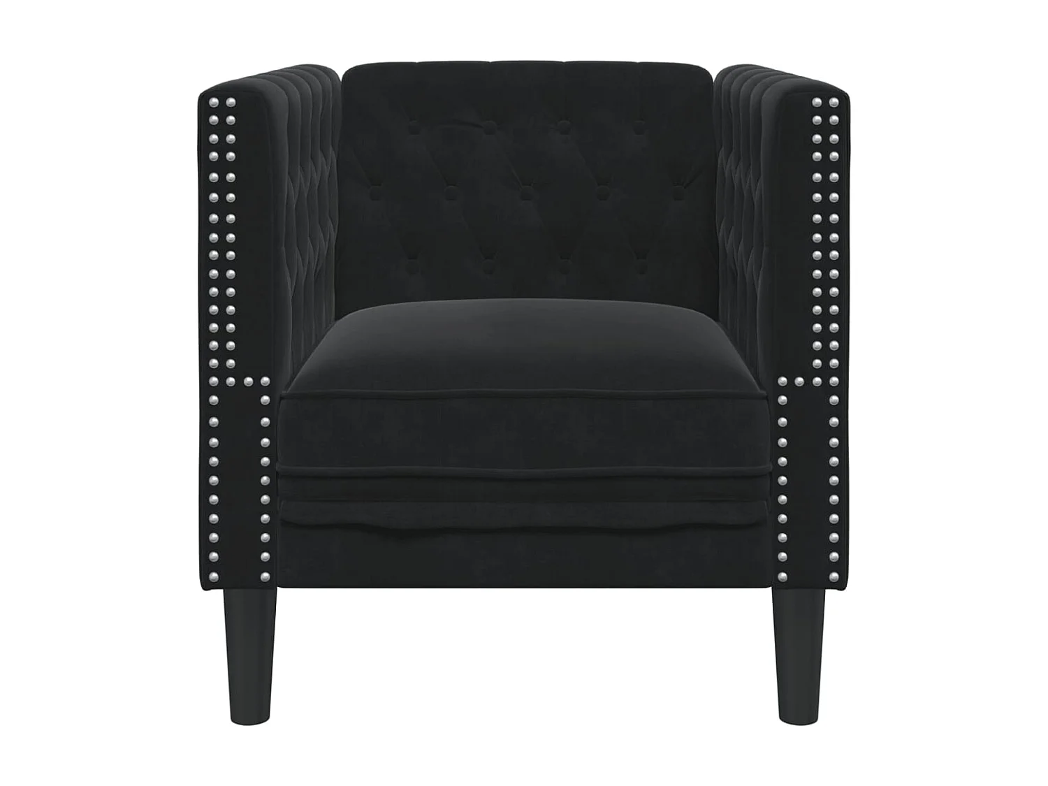 Fauteuil salon | Chaise Confortable | Fauteuil Chesterfield noir velours