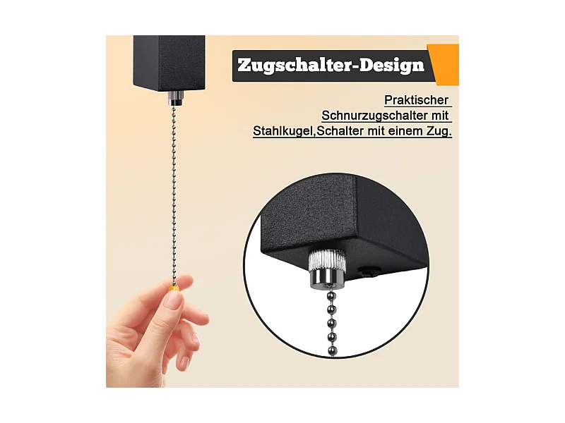 Applique murale LED Nettlife d'intérieur avec interrupteur - Lampe de couloir noire au design moderne 3000 K Blanc chaud 6W