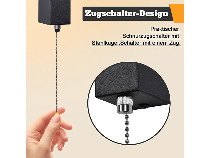 Applique murale LED Nettlife d'intérieur avec interrupteur - Lampe de couloir noire au design moderne 3000 K Blanc chaud 6W