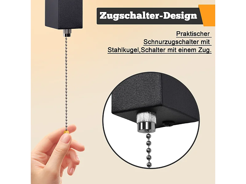 Applique murale LED Nettlife d'intérieur avec interrupteur - Lampe de couloir noire au design moderne 3000 K Blanc chaud 6W