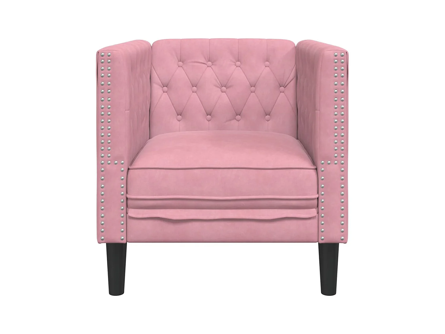 Fauteuil salon | Chaise Confortable | Fauteuil Chesterfield rose velours