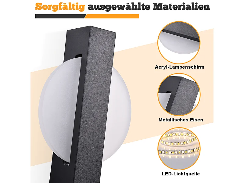 Applique murale LED Nettlife avec interrupteur - Lampe de couloir d'intérieur noire avec interrupteur à tirette, blanc chaud 3000 K, 6W