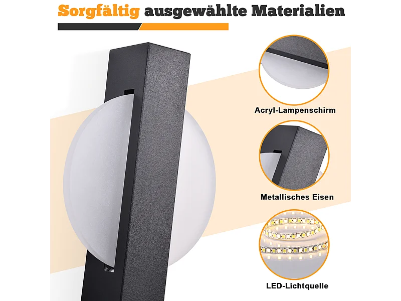 Applique murale LED Nettlife avec interrupteur - Lampe de couloir d'intérieur noire avec interrupteur à tirette, blanc chaud 3000 K, 6W