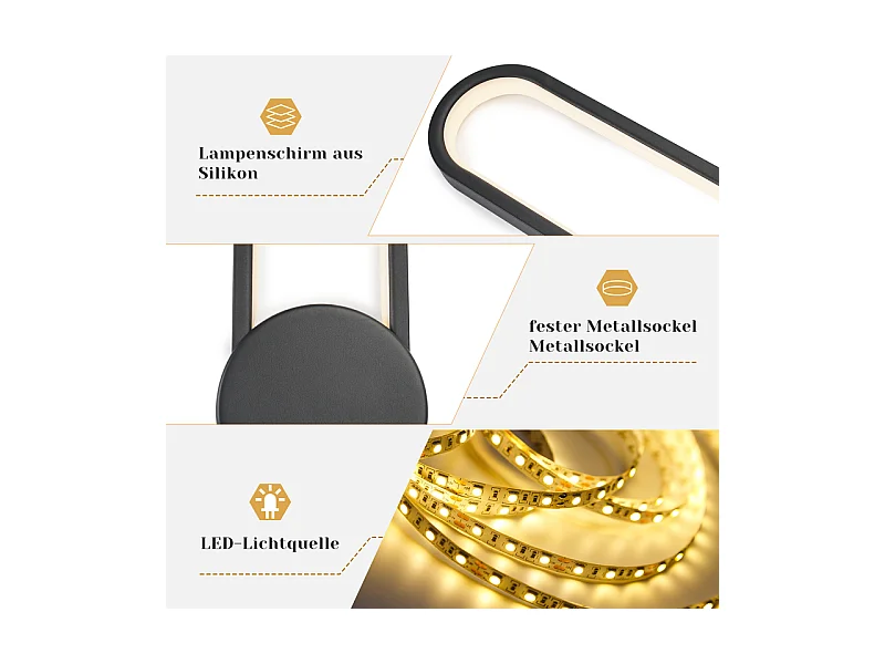 NETTLIFE Applique murale LED d'intérieur - 12W lampe d'escalier 60cm noir lampe de couloir design moderne 3000K