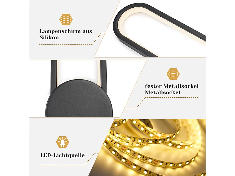 NETTLIFE Applique murale LED d'intérieur - 12W lampe d'escalier 60cm noir lampe de couloir design moderne 3000K