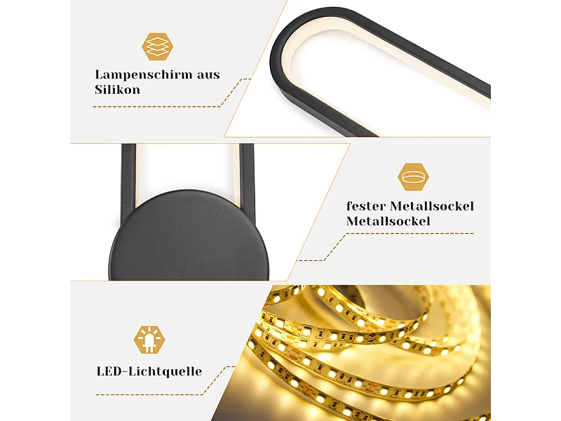 NETTLIFE Applique murale LED d'intérieur - 12W lampe d'escalier 60cm noir lampe de couloir design moderne 3000K