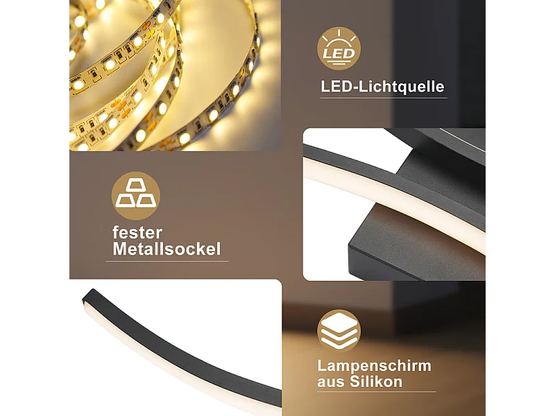 NETTLIFE Kinkiet wewnętrzny LED - 14 W Lampa do korytarza 100 cm Czarna lampa schodowa Nowoczesny wzór fali 3000 K