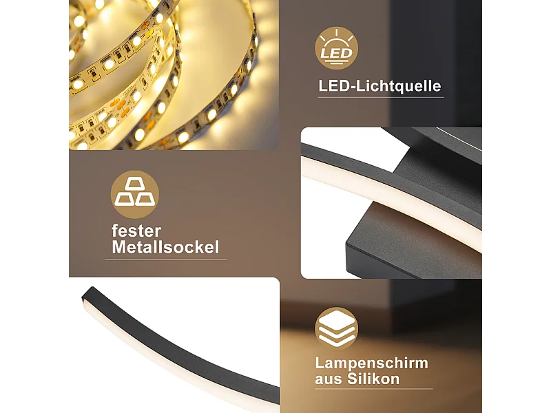 NETTLIFE Applique murale LED d'intérieur - 14W lampe de couloir 100CM lampe d'escalier noire design vague moderne 3000K