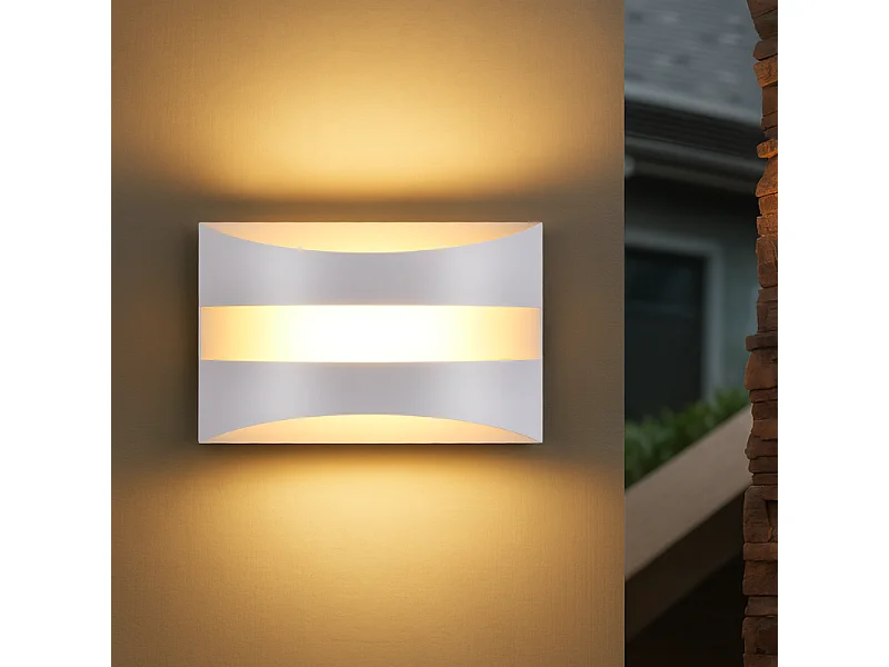 Applique murale LED d'intérieur Nettlife blanche - Design moderne 3000 K, éclairage mural blanc chaud 5 W, éclairage vers le haut et vers le bas