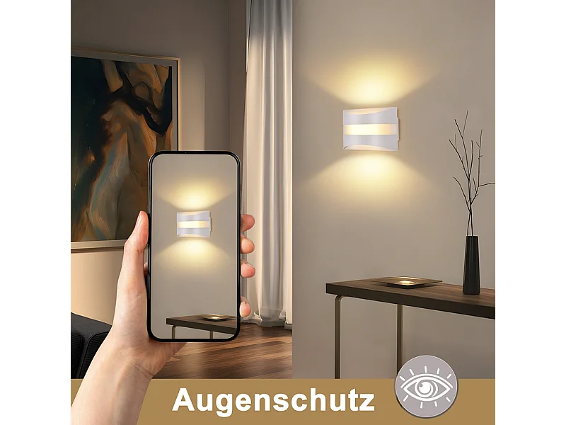Nettlife Witte LED-wandlamp voor binnen - Modern design 3000K, 5W warmwitte wandverlichting, op- en neerwaartse verlichting