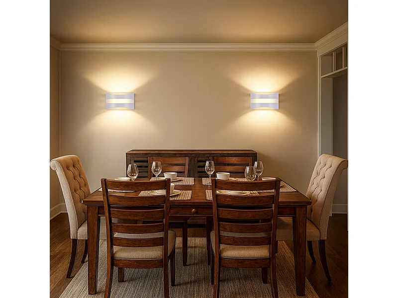 Nettlife Witte LED-wandlamp voor binnen - Modern design 3000K, 5W warmwitte wandverlichting, op- en neerwaartse verlichting