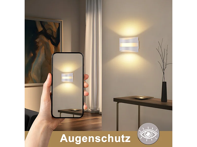 Nettlife Weiße LED-Wandleuchte für den Innenbereich – Modernes Design, 3000 K, 5 W, warmweiße Wandbeleuchtung, Auf- und Abwärtsbeleuchtung