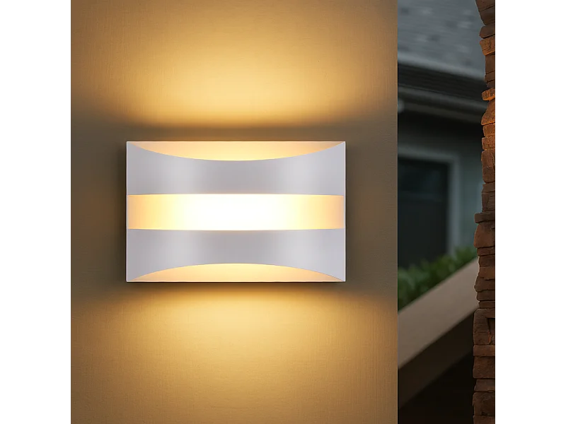 Applique murale LED d'intérieur Nettlife blanche - Design moderne 3000 K, éclairage mural blanc chaud 5 W, éclairage vers le haut et vers le bas