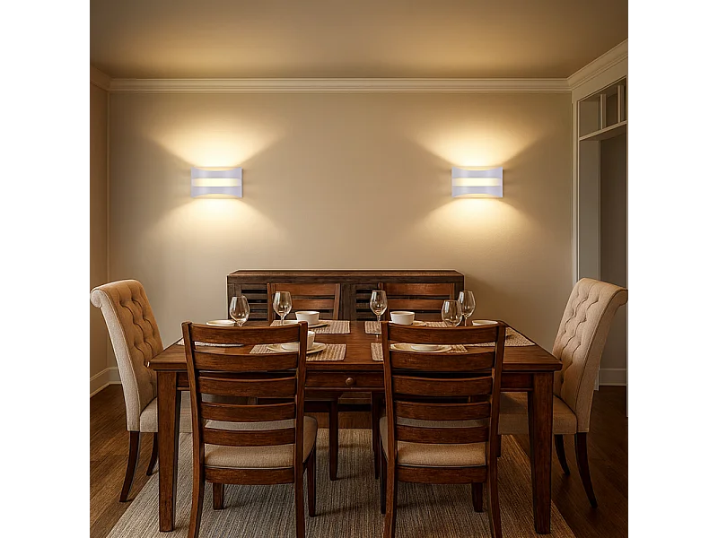 Applique murale LED d'intérieur Nettlife blanche - Design moderne 3000 K, éclairage mural blanc chaud 5 W, éclairage vers le haut et vers le bas