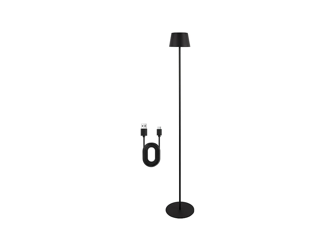 Lampadaire LED NETTLIFE salon 120cm : Lampadaire solaire extérieur tactile dimmable 3000K-6500K avec batterie rechargeable USB-C hauteur réglable