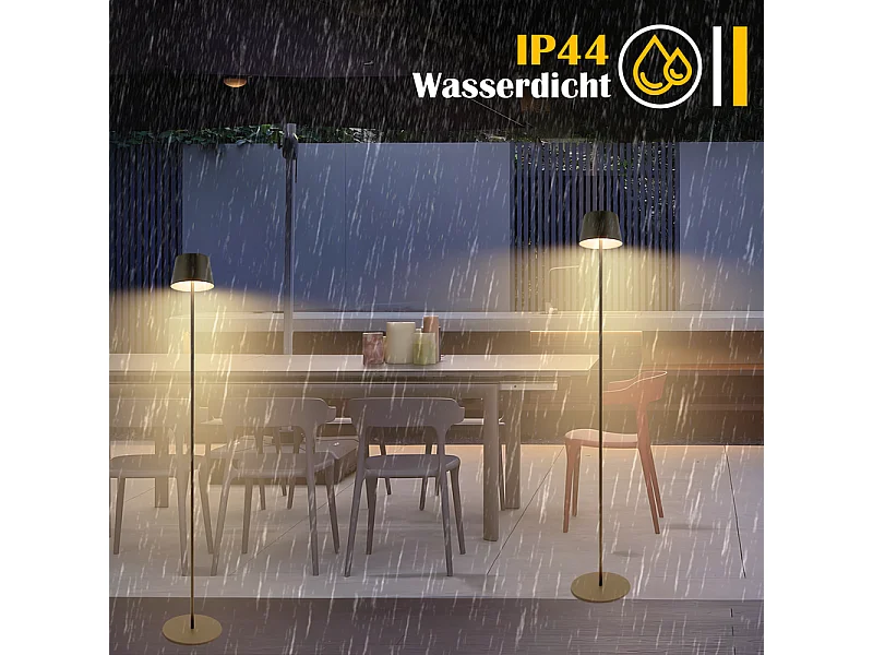 Lampadaire LED NETTLIFE salon 120cm : Lampadaire solaire extérieur tactile dimmable 3000K-6500K avec batterie rechargeable USB-C hauteur réglable