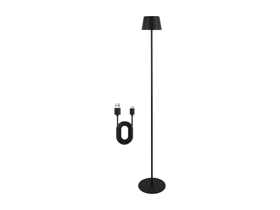 Lampadaire LED NETTLIFE salon 120cm : Lampadaire solaire extérieur tactile dimmable 3000K-6500K avec batterie rechargeable USB-C hauteur réglable