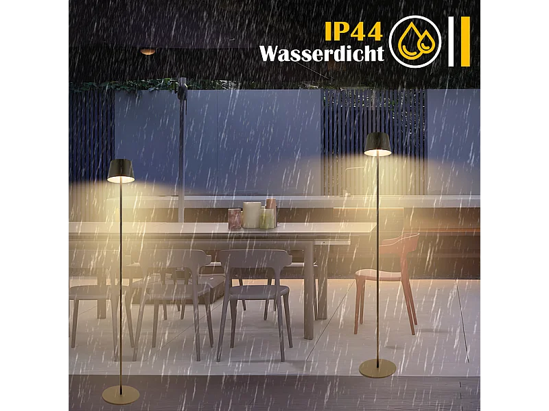 Lampadaire LED NETTLIFE salon 120cm : Lampadaire solaire extérieur tactile dimmable 3000K-6500K avec batterie rechargeable USB-C hauteur réglable