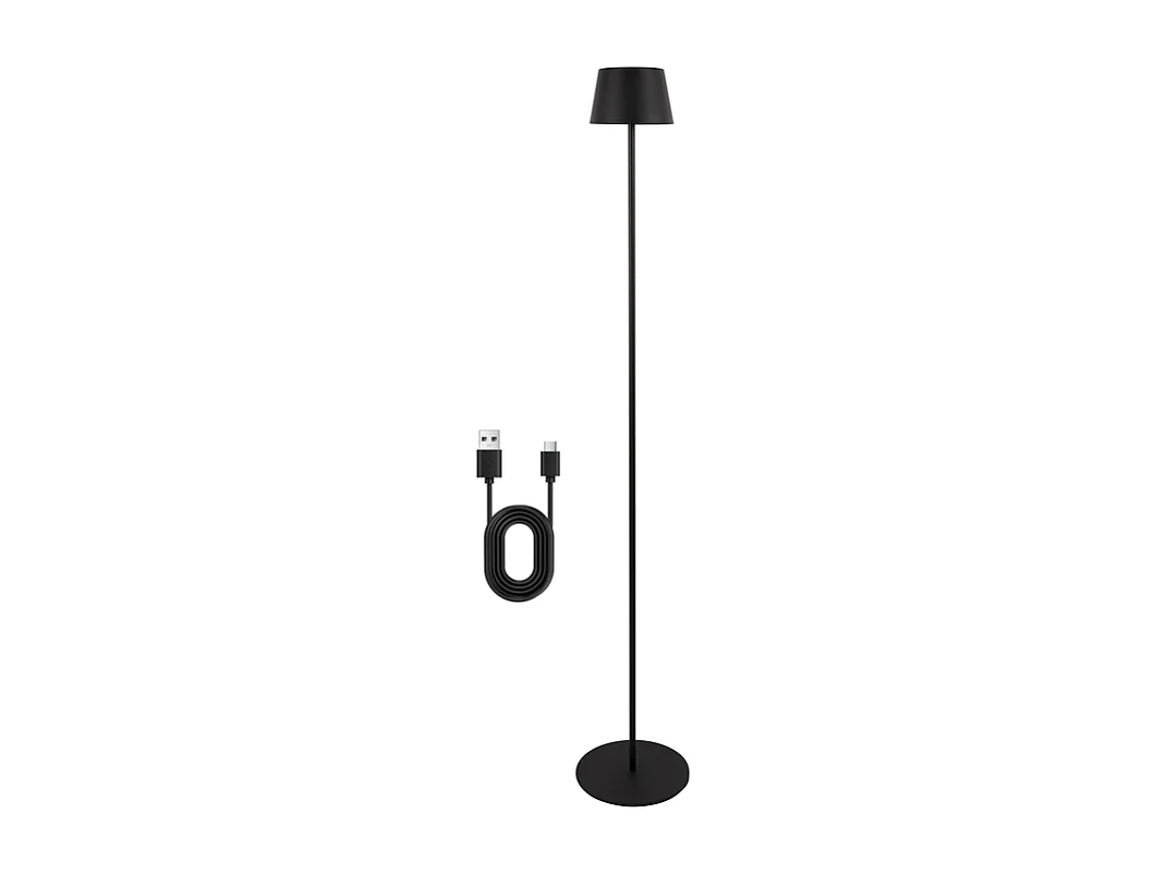Lampadaire LED NETTLIFE salon 120cm : Lampadaire solaire extérieur tactile dimmable 3000K-6500K avec batterie rechargeable USB-C hauteur réglable