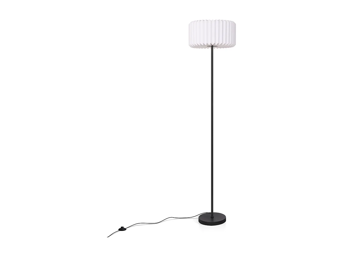 NETTLIFE Lampadaire vintage lampadaire salon - lampadaire abat-jour papier blanc lampadaire salon lampe G9